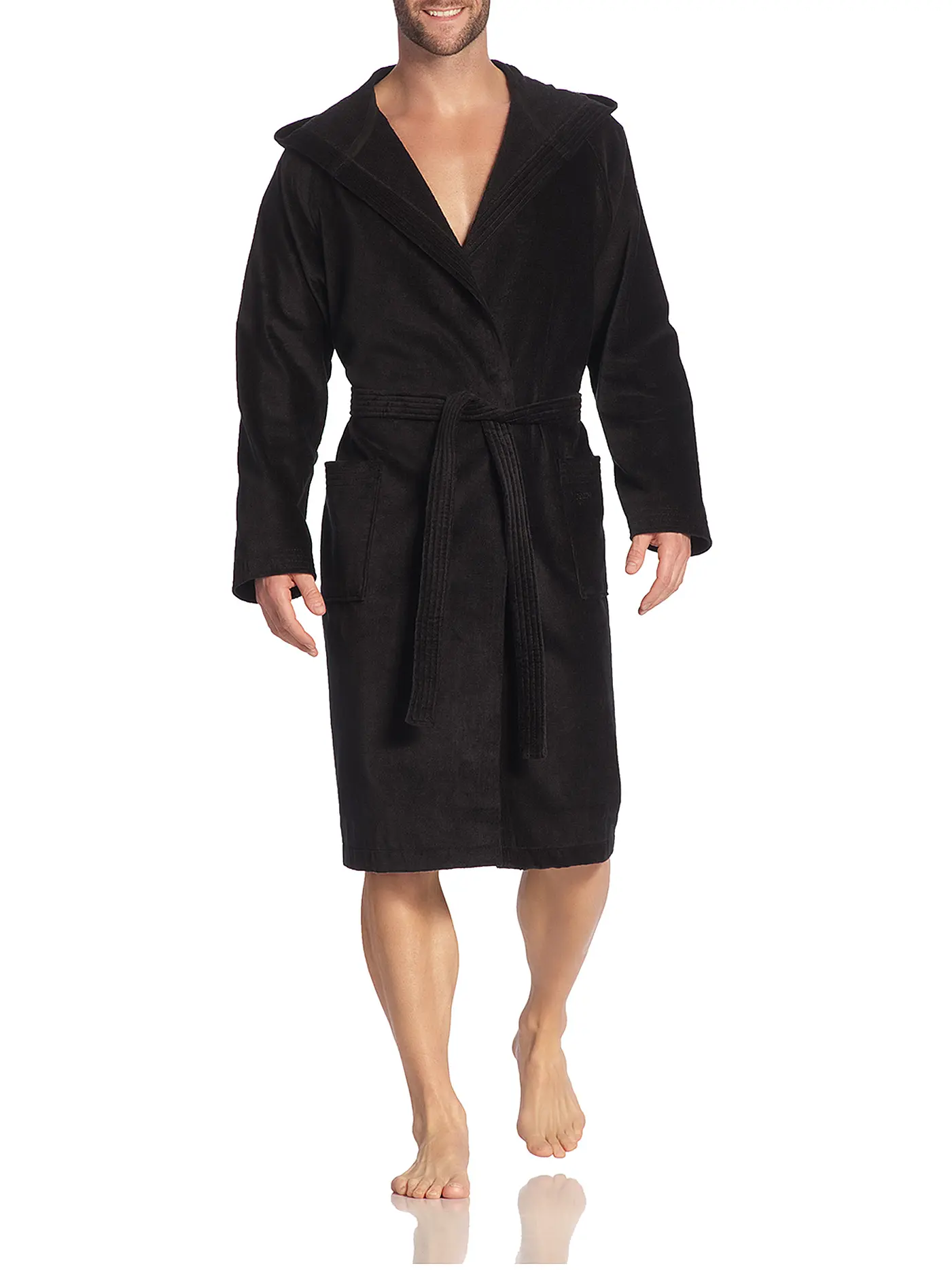 VOSSEN | Unisex Bademantel TEXAS Winternight | schwarz